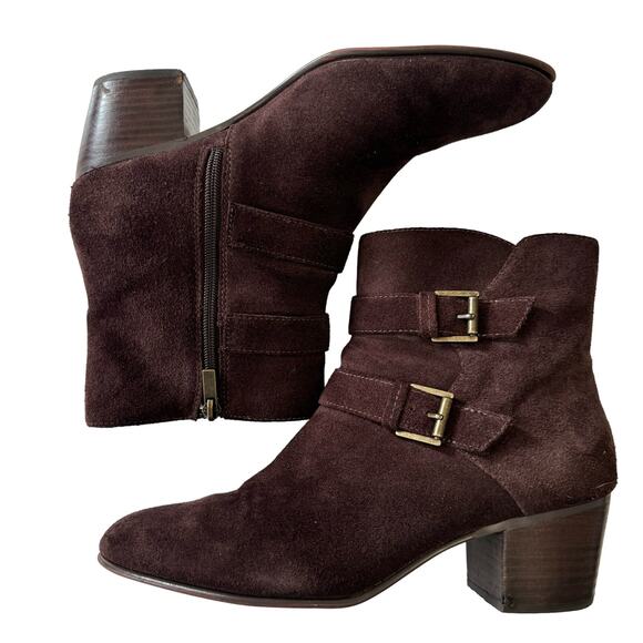 Clarks Artisan Womens Ceara Chloe Buckle Booties Brown Suede Casual size 10 - Picture 5 of 5